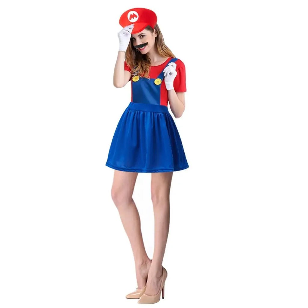 Adult Green Plumber Costume with Hat and Mustache