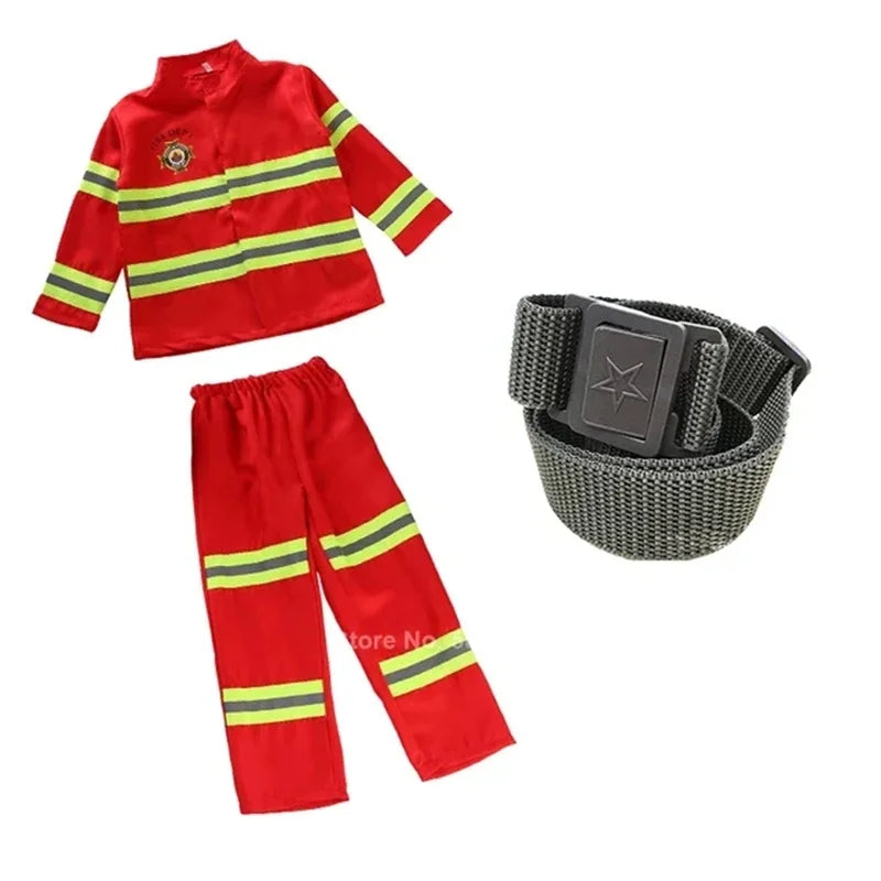 Kids Firefighter Costume Uniform for Boys & Girls