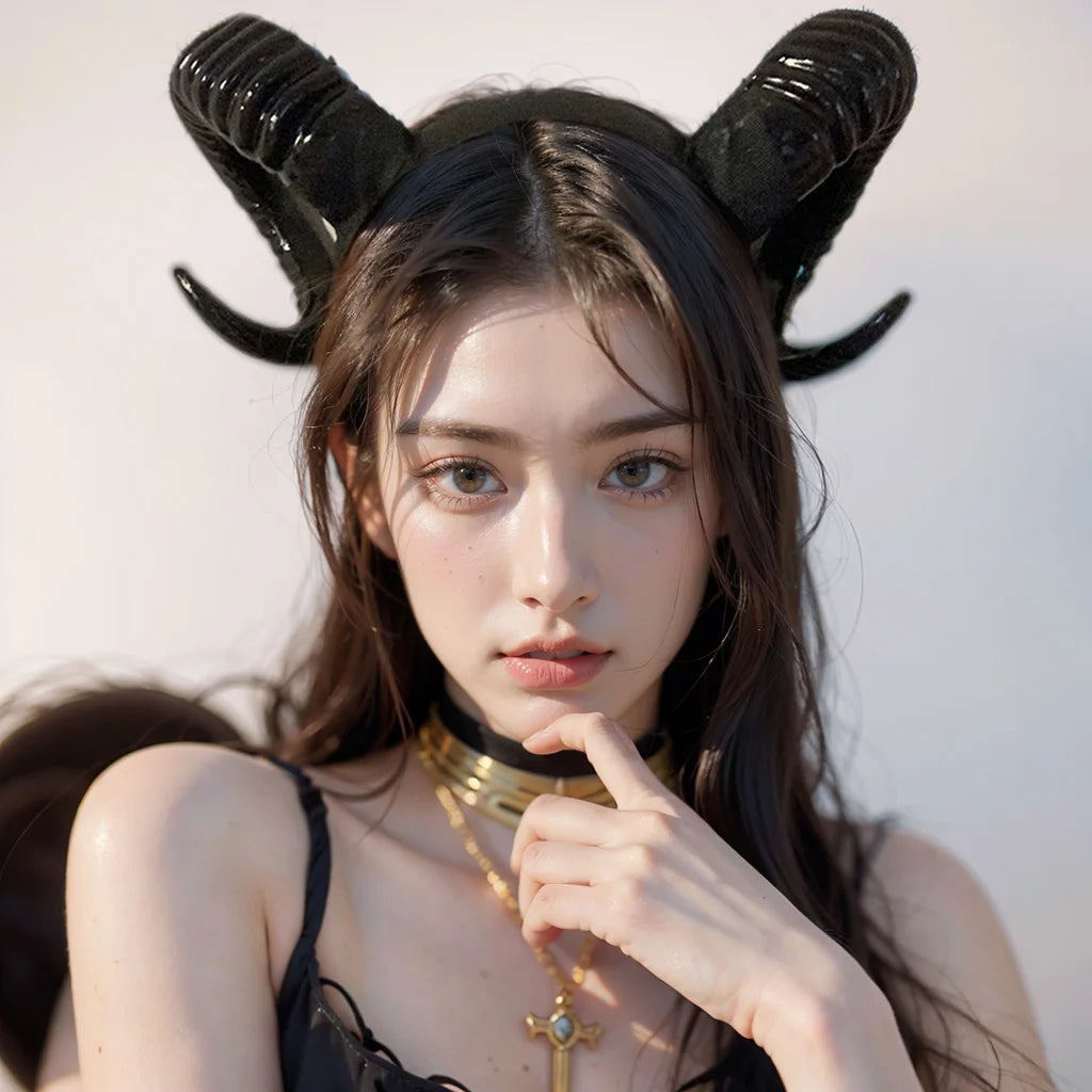 Black Demon Horn Headband Gothic Halloween Costume Accessory