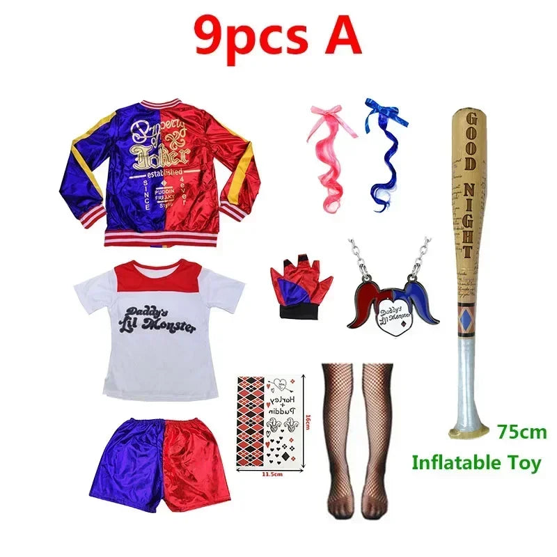 Girls Monster-Inspired Stitched Jacket & Pants Costume Set