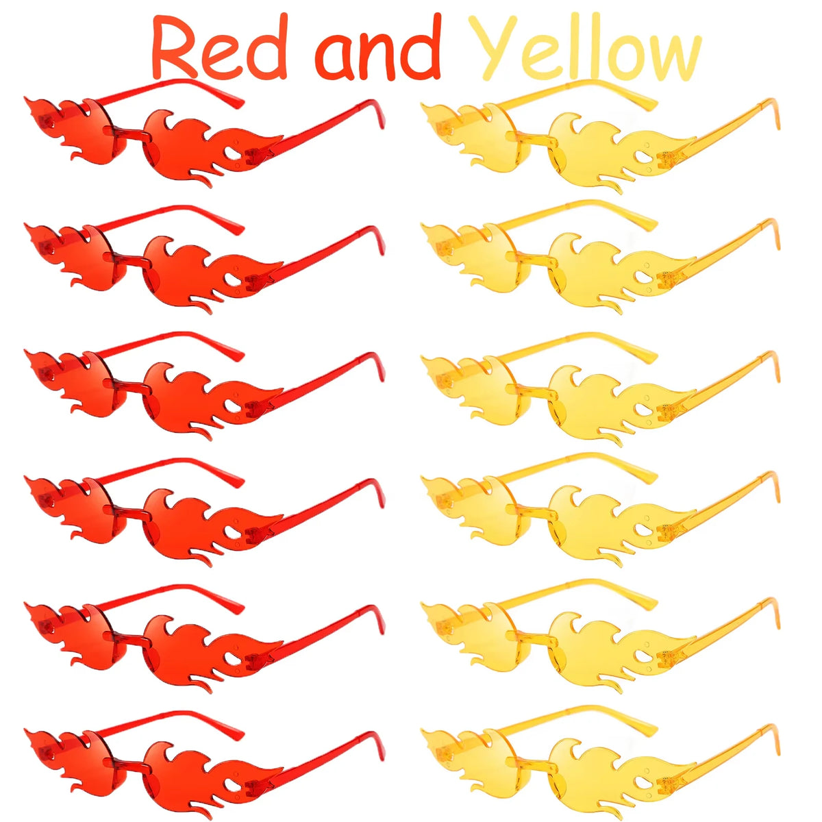 12-120 Pcs Red Fire Flame Glasses Fire Shape Sunglasses Fire Sunglasses Party Decor for Summer Shower Wedding Halloween Cosplay