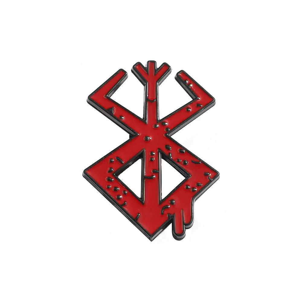 Red Fantasy Face Brooch Lapel Pin for Bags and Clothing