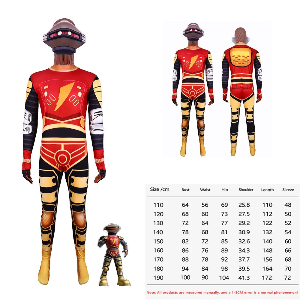 Samurai-Inspired Superhero Jumpsuit Costume with Mask