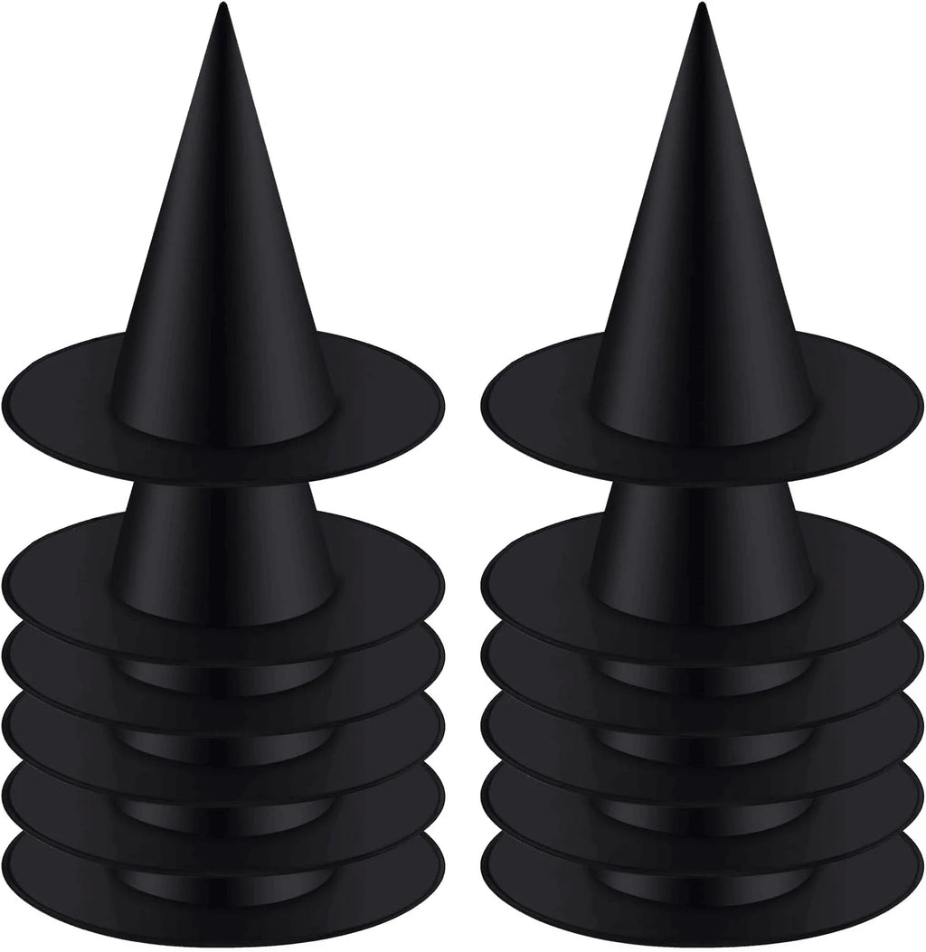 Black Witch Hats 12 Pack, Halloween Party Costume Hats