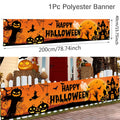 Happy Halloween Outdoor Banner Pumpkin Bat Party Decoration