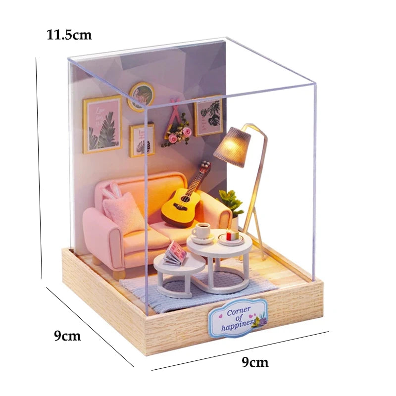 DIY Miniature Dollhouse Kit 3D Puzzle Furniture Assembly Model Doll House Educational Wooden Toys For Friends Birthday Gifts