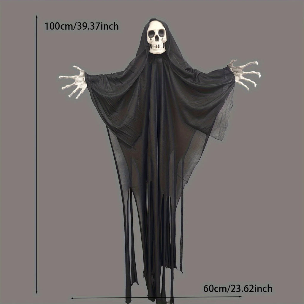 Classic Horror Ghost Doll Hanging Decorations for Halloween - Large Plastic and Fabric Spooky Skeleton Phantom Outdoor Pendants