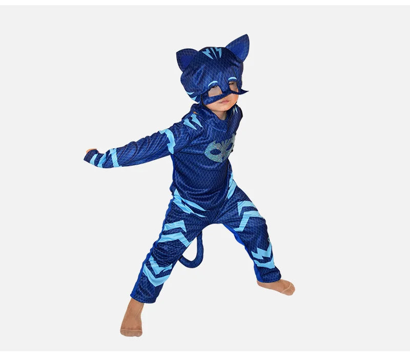 Kids Cartoon Hero Jumpsuit Costume with Mask