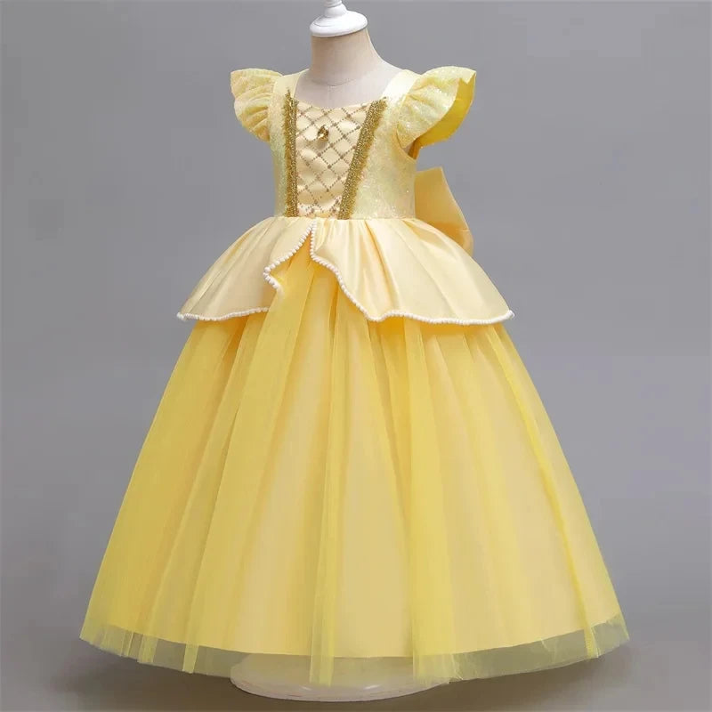 Girls Elegant Mesh Princess Ball Gown Costume Dress