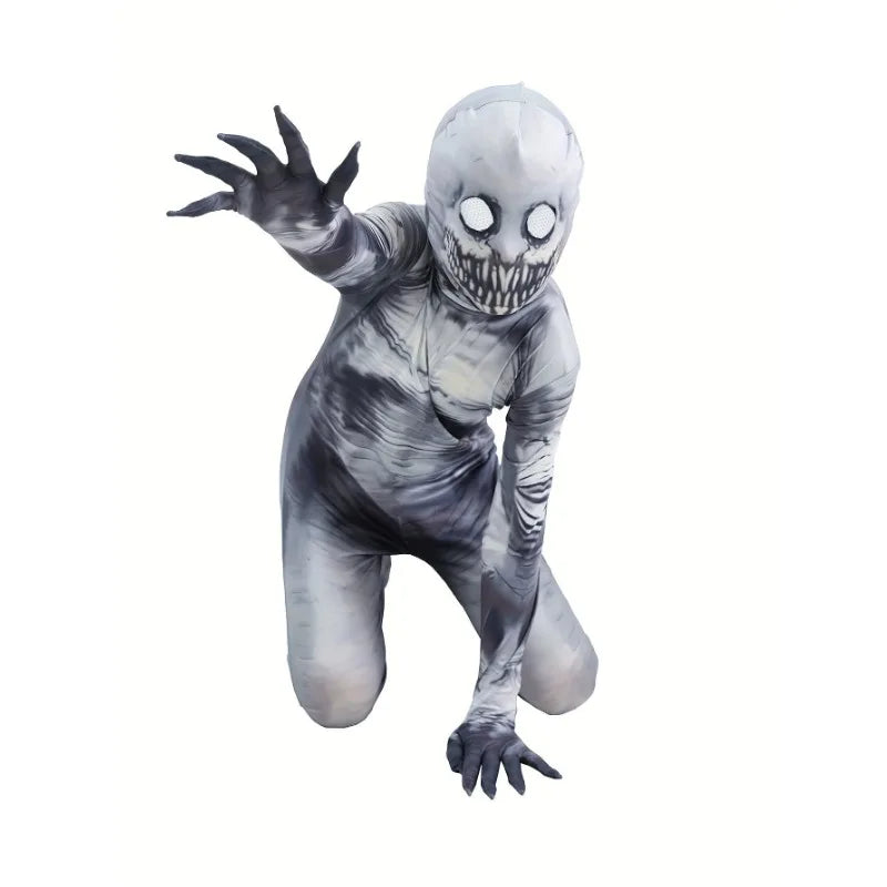 Kids Grim Reaper Skeleton Costume with Printed Jumpsuit & Mask