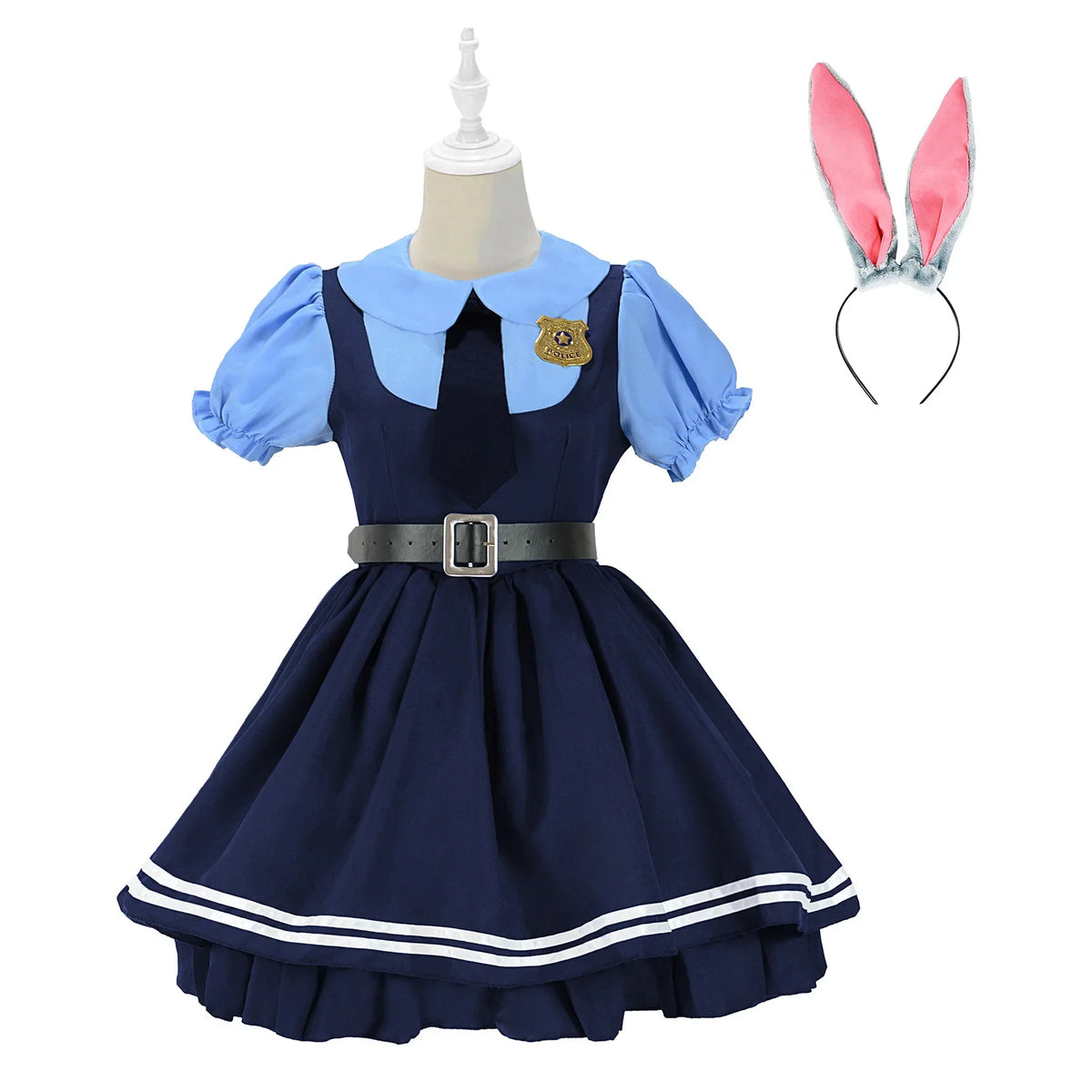 Girls Rabbit Police Officer Halloween Costume for Kids