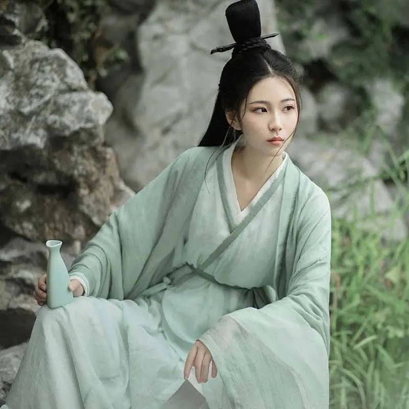 White Hanfu-Inspired Cosplay Dress for Women