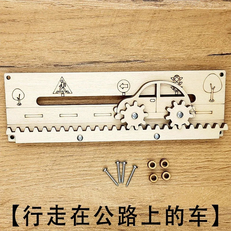 DIY Busy Board Montessori Hot  Air Dalloon Carriage Door Educational Toy Wood Chip Graphic Pairing Wooden Part For Childre Gifts