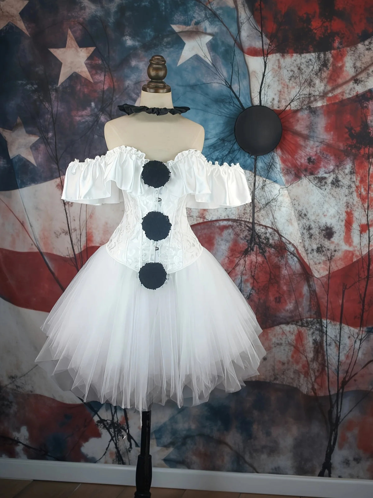 Women’s Clown Corset Skirt Costume for Halloween & Parties