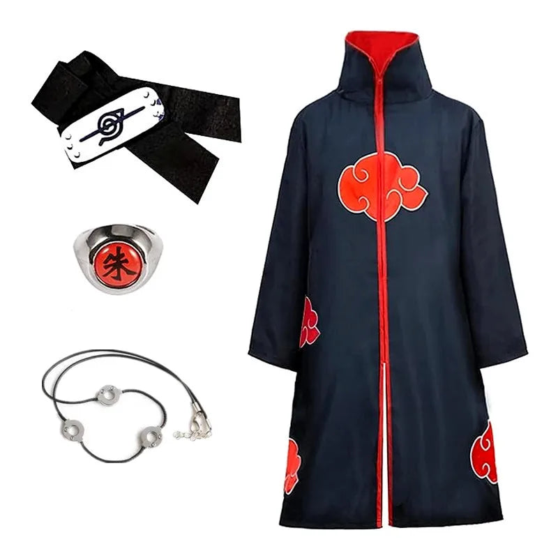 Unisex Anime-Inspired Cloak Costume with Headband & Ring