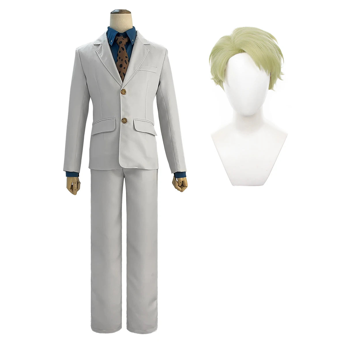 Anime-Inspired Vest Pants Cosplay Costume with Wig