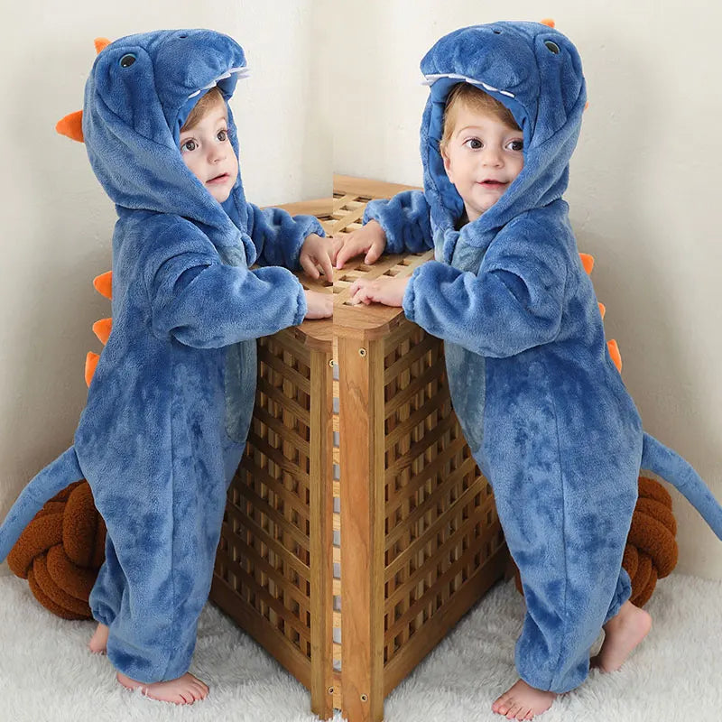 Baby Dinosaur Hooded Romper Costume for Halloween & Winter