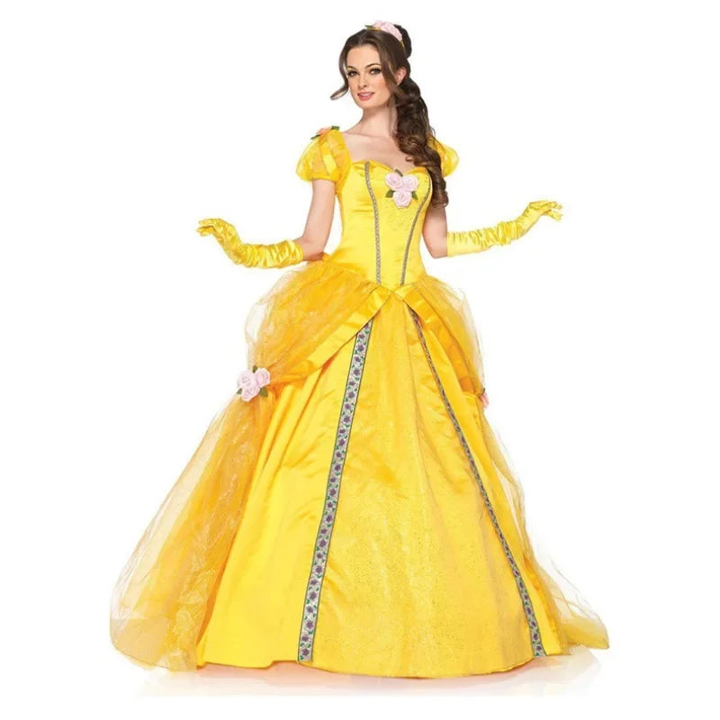 Women’s Yellow Princess Gown Costume for Halloween & Carnival
