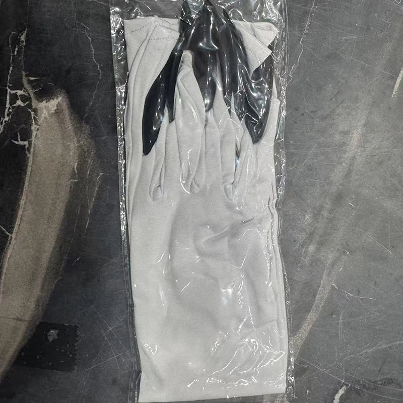 40cm Spandex Halloween Cosplay Compulsion Fashionable Personality Stretch Ghost Claw Long Nail Gloves Stage Performance Solid