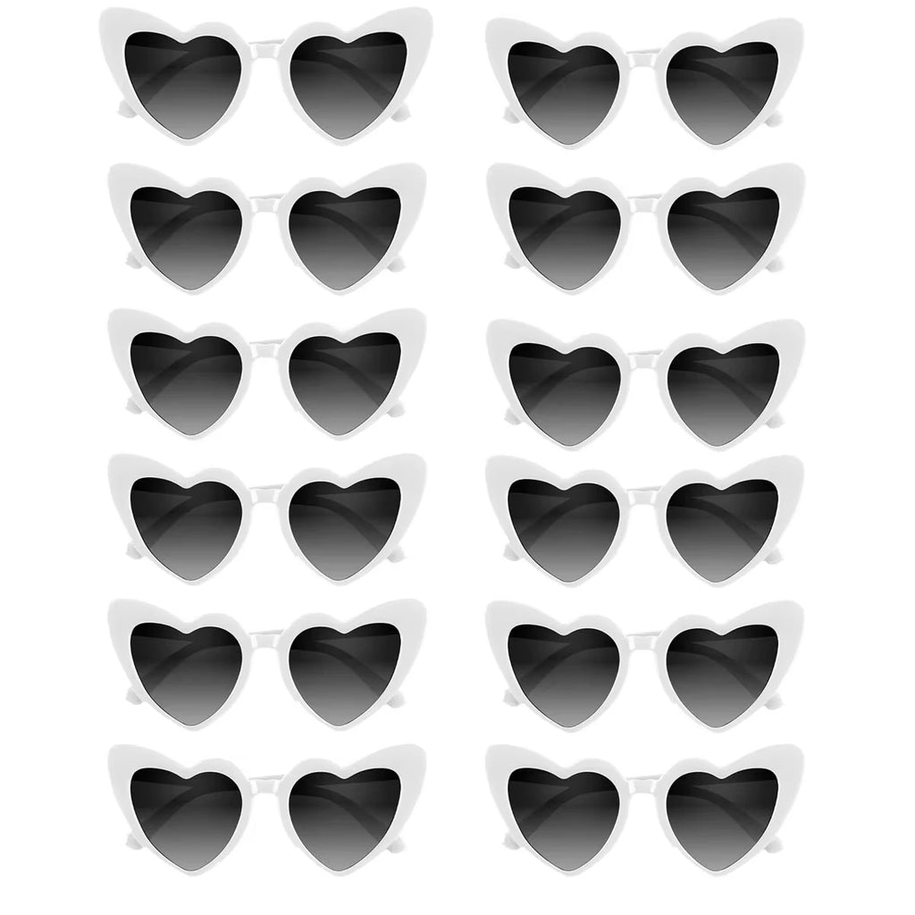12-120Pcs Wedding Heart Sunglasses with Pen Personalised Heart Glasses Bachelorette Party Sunglasses for Wedding Party Favors