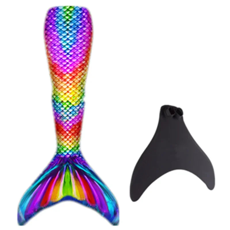 Mermaid Tail Costume Swimsuit with Monofin for Kids & Adults