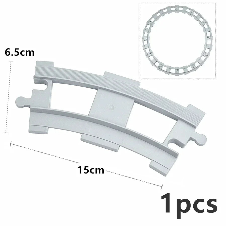 City View Large Building Bricks Wheel Bridge Big Size Track Bricks Train Straight Curved Switch Railway Compatible Duploes Toys