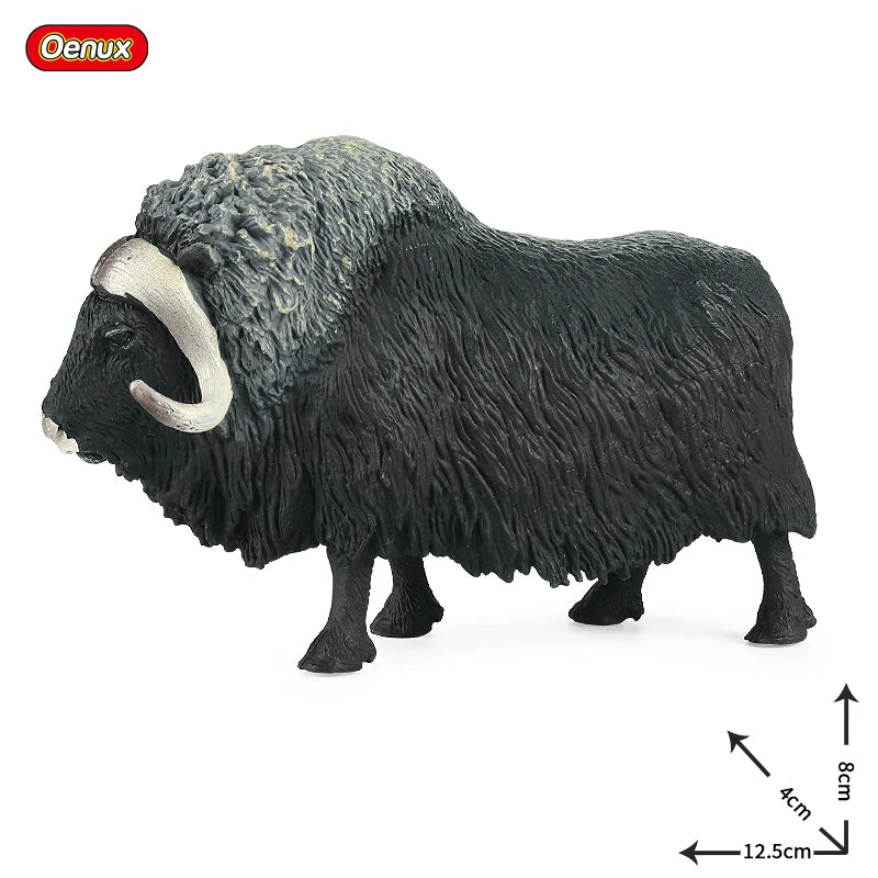 Oenux Farm Animals Bullfighting Cowboy Simulation Poultry Cattle Calf Bull OX Action Figures Collection Pvc Model Toy Kids Gift
