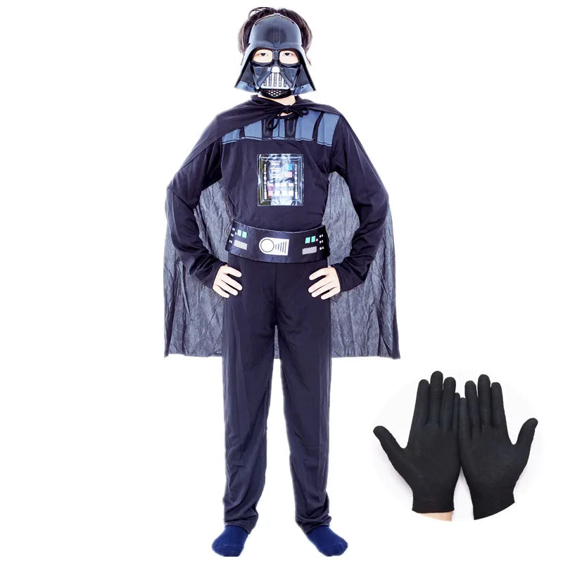 Boys Dark Villain Mask Cape Armor Costume for Halloween