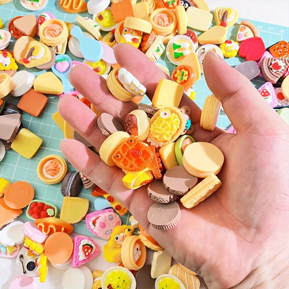 Miniature Food Toys Mixed Resin Food Dolls Kitchen Pretend Toys Suitable for Dollhouse Kitchen Toys Resin Miniature Food