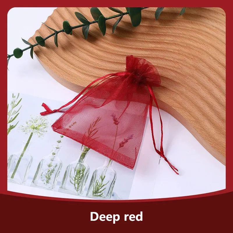 100PCS Drawable Organza Bags Supply Wedding Christmas Favor White Pouches Organza Gauze Sachet Gift Bags Drawstring