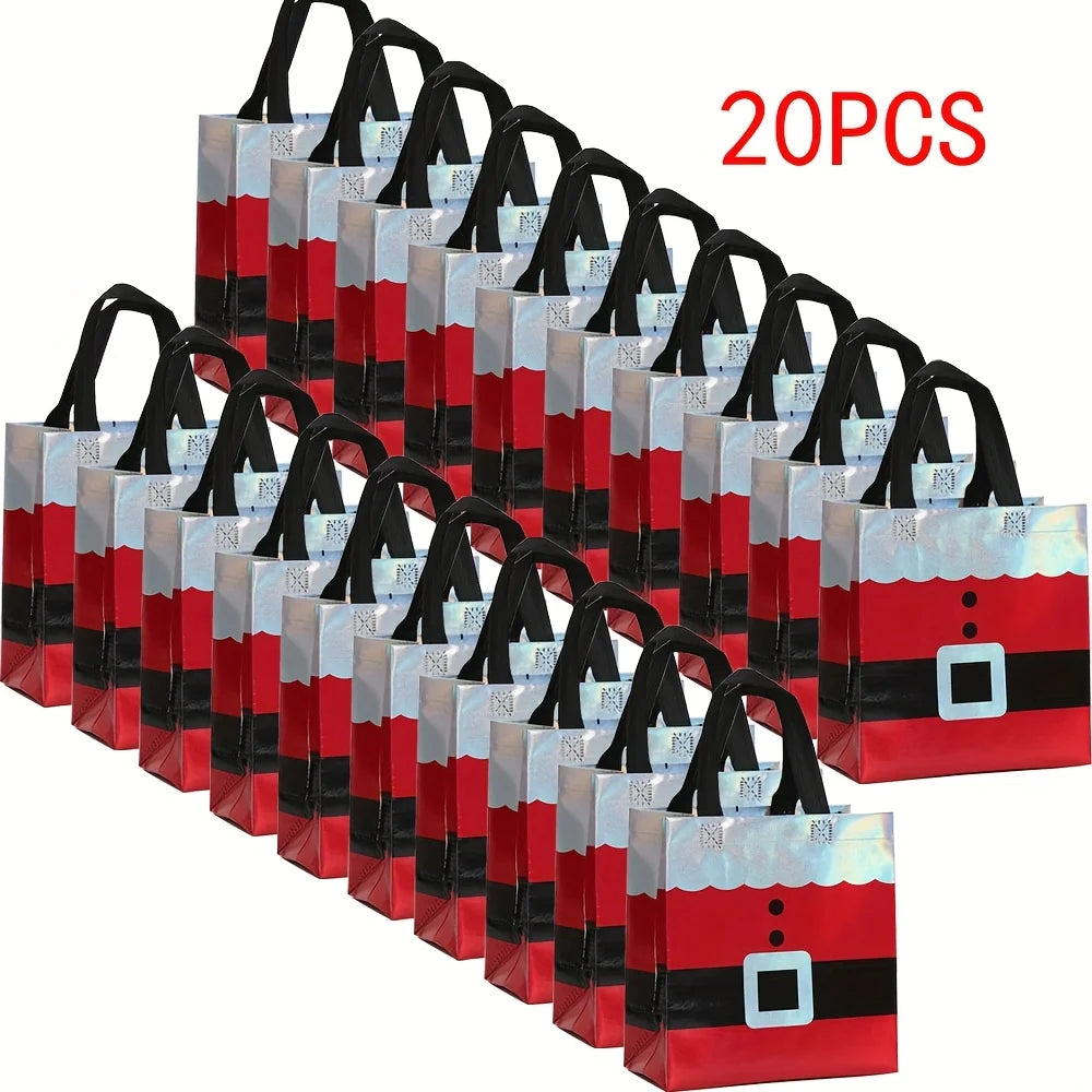 10/20pcs Christmas Gift Wrapping Bags, Perfect for Birthdays, Anniversaries, and Holiday Gift Exchanges, Christmas Gift Bags