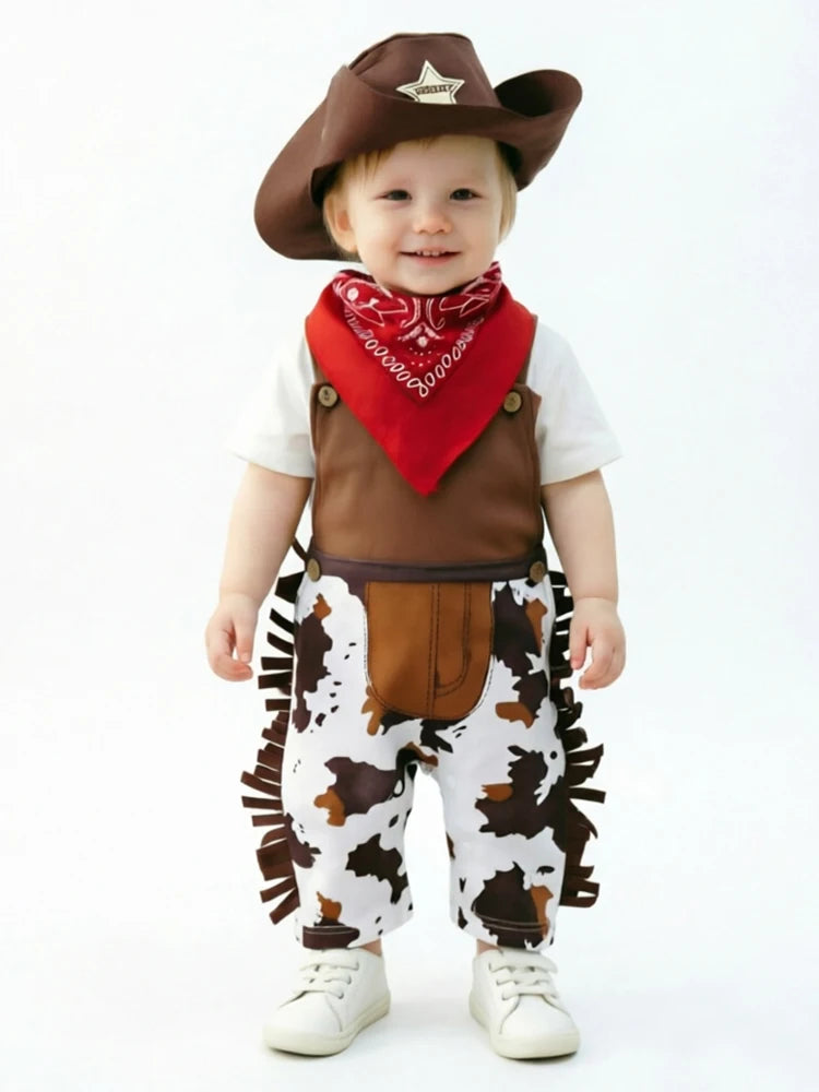 Umorden Cowboy Cow Boy Costume Rompers for Baby Boys Toddler Infant Halloween Christmas Birthday Party Cosplay Fancy Dress