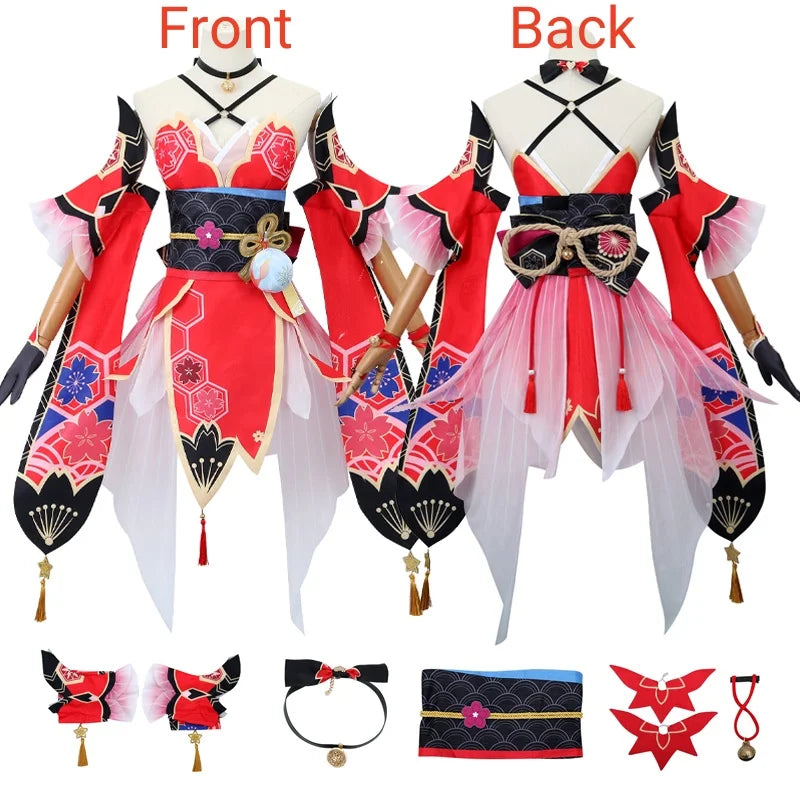 Anime-Inspired Women’s Cosplay Costume Set with Wig & Mask