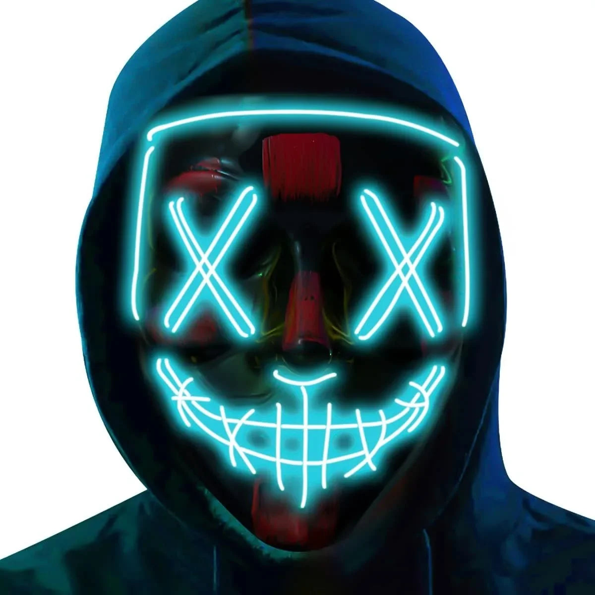 LED Light Up Halloween Mask for Cosplay & Costume Parties
