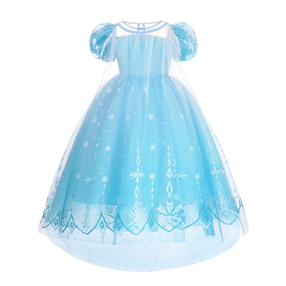 Elsa Kid Princess Halloween Cosplay Dress Fancy Costume Girl Snow Queen Princess Vestidos Party Children Clothes
