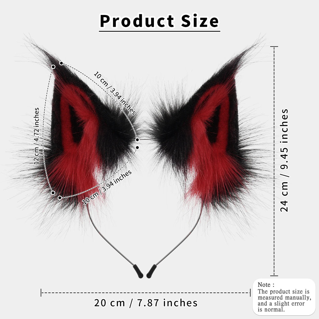 Faux Fur Fox Wolf Ear Headband Costume Accessory
