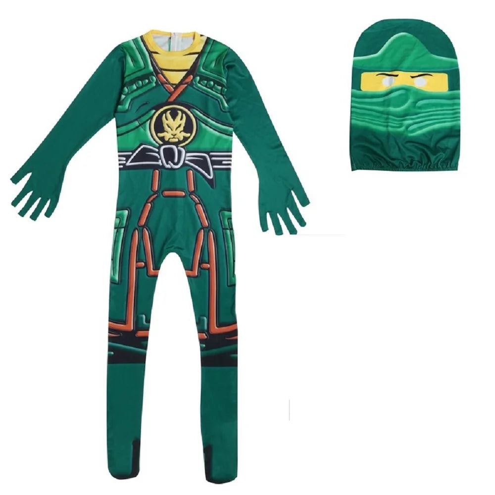 Ninja Cosplay Jumpsuit Costume Set for Halloween & Parties
