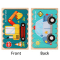 Cartoon Animal Double-sided Strip Wooden Puzzles Kids Montessori Jigsaw Game Baby Educational Toys for Children