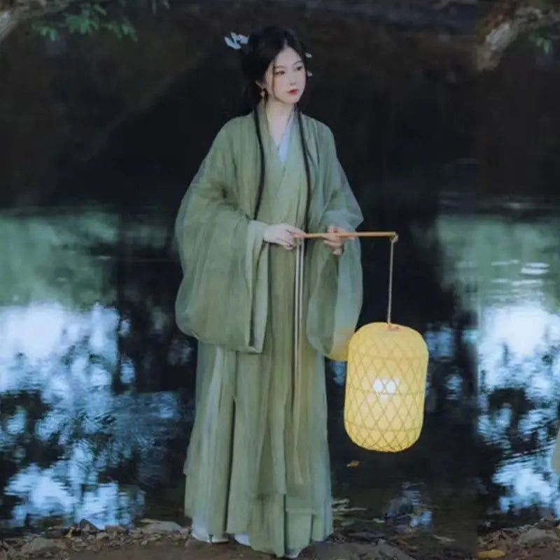 White Hanfu-Inspired Cosplay Dress for Women