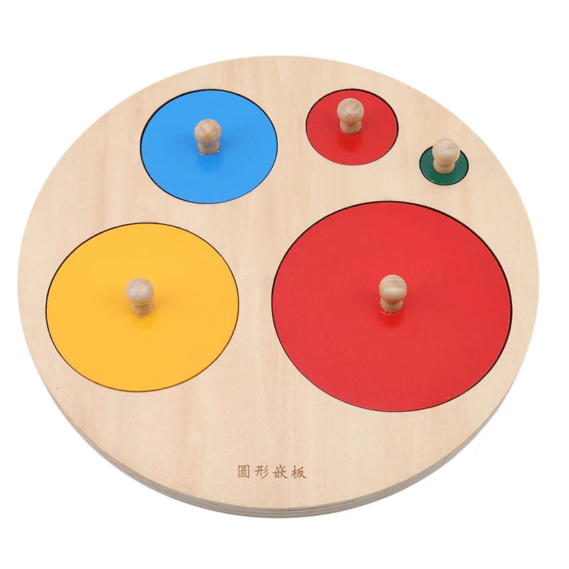 Montessori Puzzle Toys Wooden Geometric Shapes Sorting Math Colorful Preschool Learning Educational Game Baby Toddler Toys
