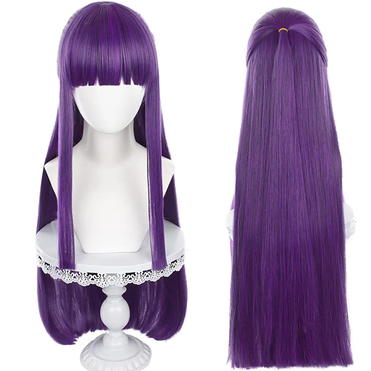 Long Orange Brown Cosplay Wig with Bangs for Adults