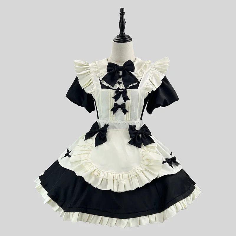 Women’s Maid Cosplay Costume Apron Dress S–5XL