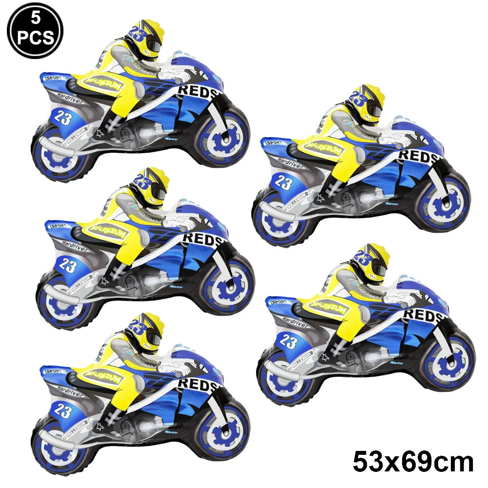 Racing Car Balloon Traffic Cone Balloon Tire Wheel Balloons Black White Checkered Race Car Theme Kids Birthday Party Decorations