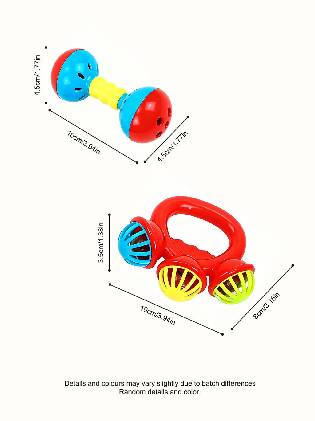 Baby Hand Shaking Rattle Bell Colorful Early Education Sensory Developmental Toy for 0‑12 Months Newborn Infant