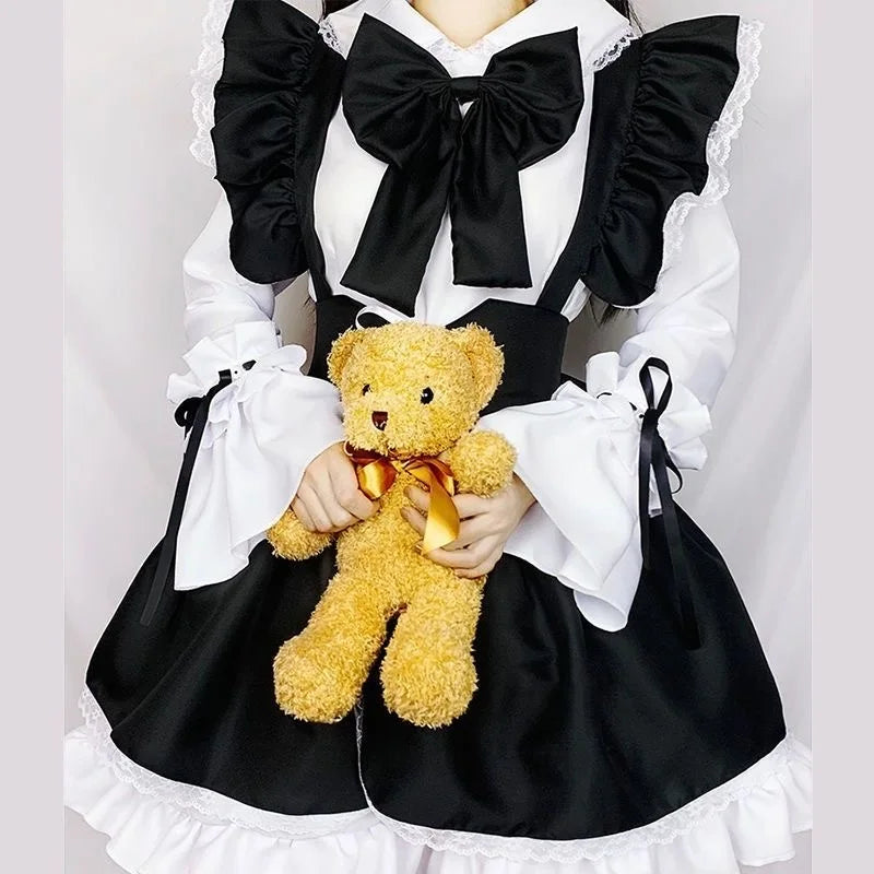 Women's Kawaii Maid-Inspired Cosplay Dress with Apron