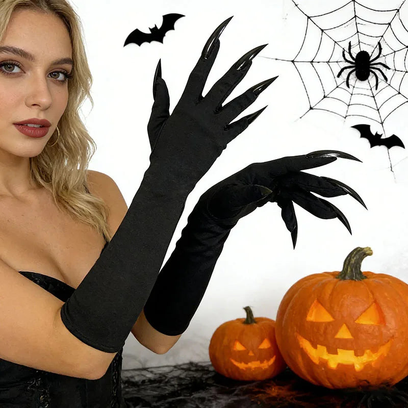 Scary Ghost Claw Halloween Black Green Red Gloves Long Nails Witch for Horror Thriller Cosplay & Costume Performances Accessorie