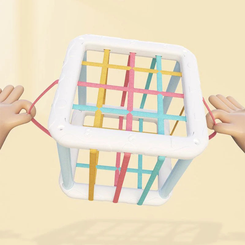 Baby Sensory Bin Shape Sorter Colorful Cube Sorting Game Shape Blocks Montessori Educational Toys Game for 1 2 Year Old Boy Girl