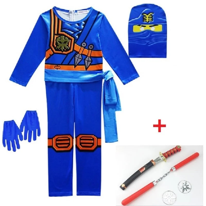 Ninja Cosplay Jumpsuit Costume Set for Halloween & Parties