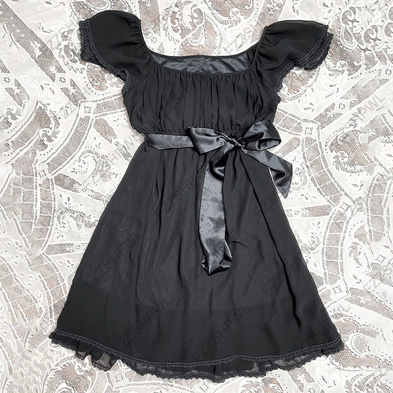 Chic Punk Y2K Dress Aesthetics Graphic Print Fashion Rock Goth Braces skirt Vintage Hiphop Sexy Pleated skirt Summer Streetwear