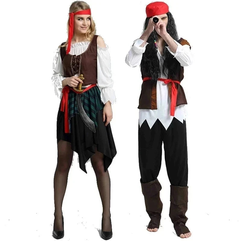 Adult Pirate Captain Costume Set for Halloween & Carnival